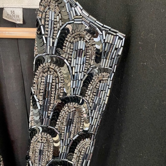 Vintage 1980s Nolan Miller for DYNASTY Black Wool Jacket w/Jet Beaded lapels - Picture 3 of 11